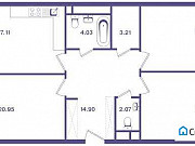 3-комнатная квартира, 100 м², 2/20 эт. Москва