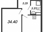 1-комнатная квартира, 34 м², 4/12 эт. Санкт-Петербург