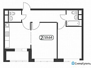 2-комнатная квартира, 59 м², 11/22 эт. Москва