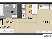 1-комнатная квартира, 28 м², 5/35 эт. Екатеринбург