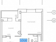 1-комнатная квартира, 41 м², 1/16 эт. Чита