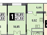 1-комнатная квартира, 42 м², 14/20 эт. Красногорск