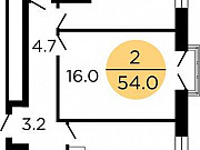 2-комнатная квартира, 53 м², 4/29 эт. Москва