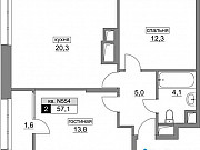 2-комнатная квартира, 57 м², 8/17 эт. Москва