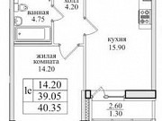 1-комнатная квартира, 40 м², 12/27 эт. Санкт-Петербург