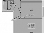 2-комнатная квартира, 57 м², 7/16 эт. Санкт-Петербург