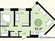 2-комнатная квартира, 62 м², 6/8 эт. Тюмень