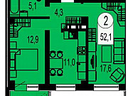 2-комнатная квартира, 52 м², 7/25 эт. Красноярск