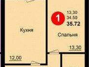 1-комнатная квартира, 35 м², 1/3 эт. Краснодар