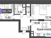 2-комнатная квартира, 56 м², 3/17 эт. Сургут