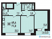 3-комнатная квартира, 71 м², 3/14 эт. Москва