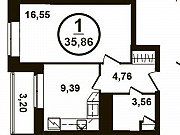 1-комнатная квартира, 35 м², 4/13 эт. Москва