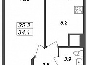 1-комнатная квартира, 34 м², 21/23 эт. Санкт-Петербург