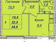1-комнатная квартира, 34 м², 4/9 эт. Кемерово