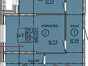 2-комнатная квартира, 59 м², 8/9 эт. Казань