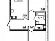 2-комнатная квартира, 76 м², 21/23 эт. Санкт-Петербург