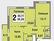 2-комнатная квартира, 66 м², 9/17 эт. Москва