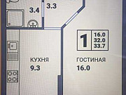 1-комнатная квартира, 34 м², 5/9 эт. Калининград