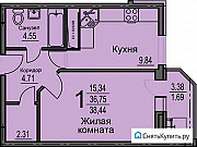 1-комнатная квартира, 38 м², 11/25 эт. Воронеж