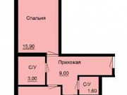 2-комнатная квартира, 52 м², 3/3 эт. Краснодар