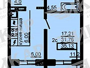 2-комнатная квартира, 35 м², 4/10 эт. Челябинск