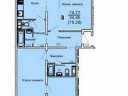 3-комнатная квартира, 71 м², 1/10 эт. Челябинск