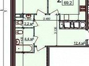 2-комнатная квартира, 67 м², 5/25 эт. Рязань