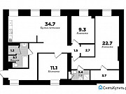 3-комнатная квартира, 95 м², 3/3 эт. Санкт-Петербург