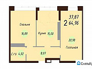 2-комнатная квартира, 65 м², 13/25 эт. Ярославль